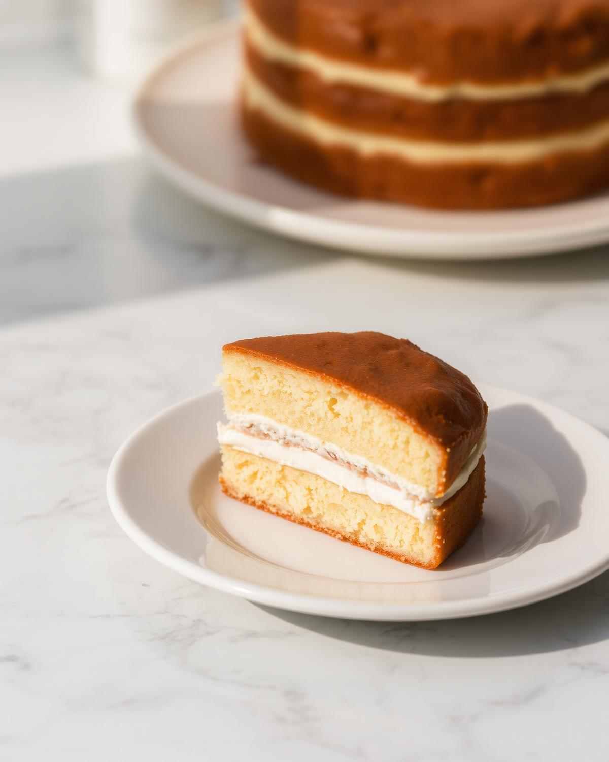 Vanilla sponge, cream filling.