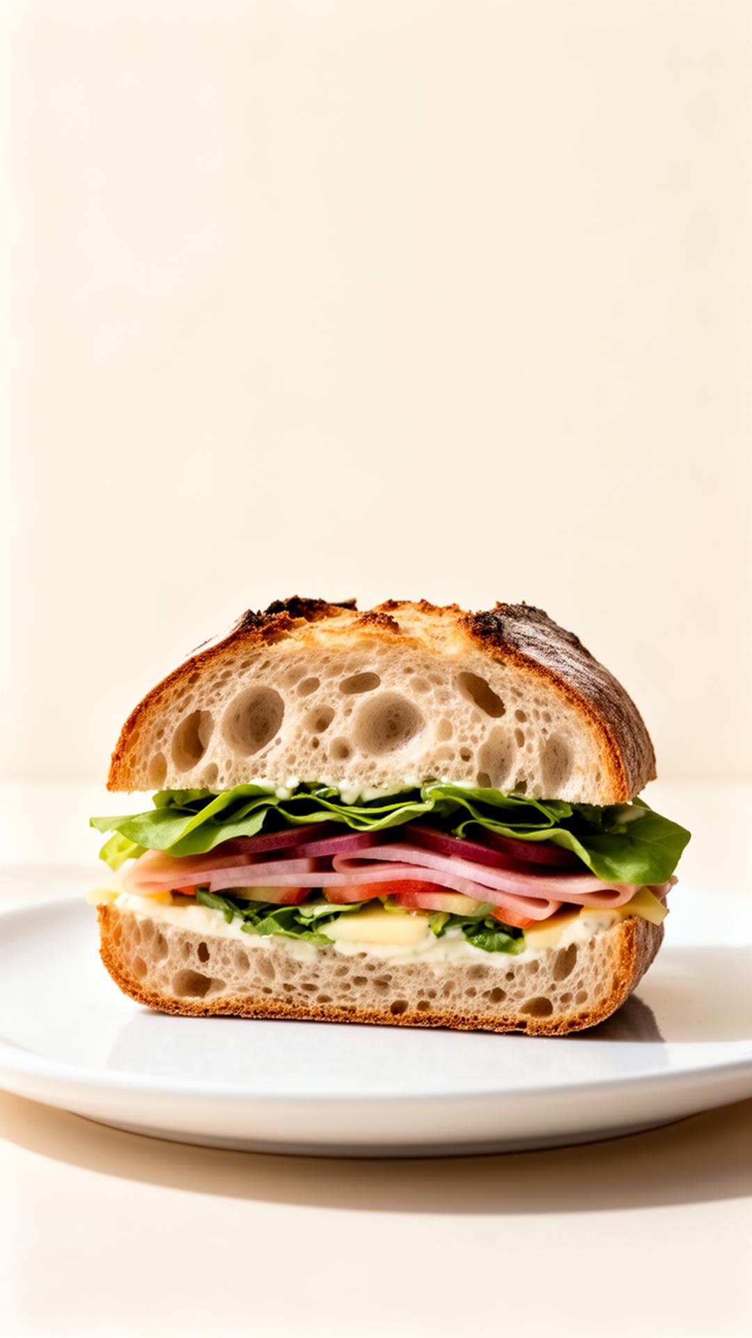 A gourmet sandwich on artisan sourdough
